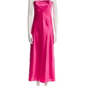 NWT Reformation Joana Silk Dress in Flambe Pink, Size M